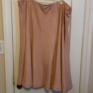 Pink faux suede skirt from Eloquii